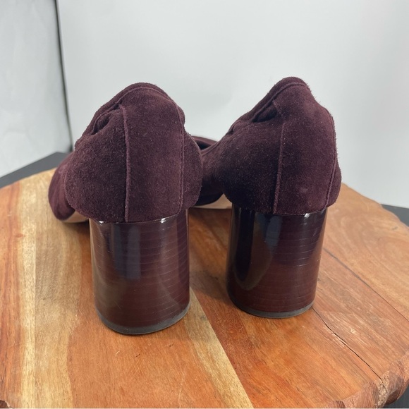 Antonio Melani Kathran Suede Chunky Block Heels Sz 8.5 burgundy - Picture 5 of 12